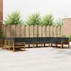 vidaXL Conjunto de sof&aacute;s de exterior 10 pcs Natural y Antracita