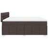 vidaXL Cama box spring con colch&oacute;n tela marr&oacute;n oscuro 200x200 cm
