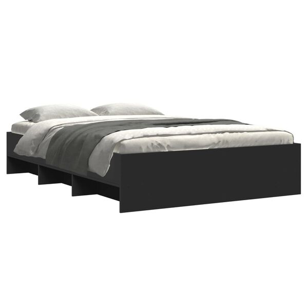 vidaXL Estructura de cama madera de ingenier&iacute;a negra 140x190 cm