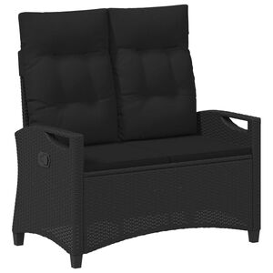 vidaXL Banco de jard&iacute;n Negro 105 x 60 x 112 cm Acero y Poli&eacute;ster