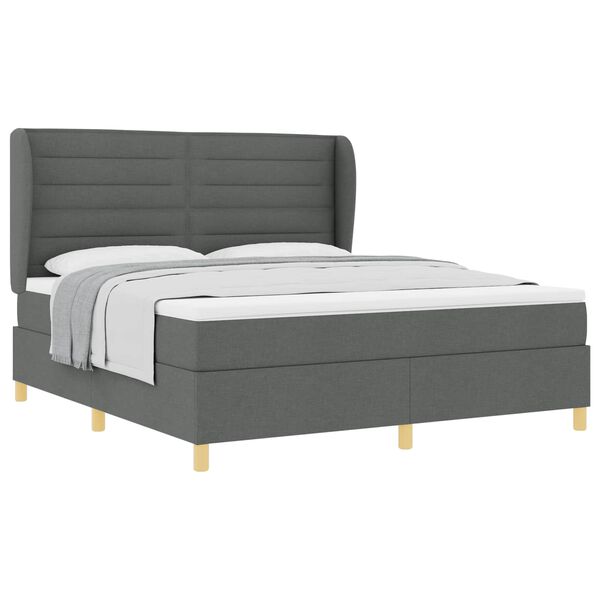 vidaXL Cama con Somier y Colch&oacute;n Gris Oscuro 90x190 cm de Tela tela