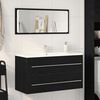 vidaXL Gabinete para Lavabo con cajón Roble Negro 90 x 45 x 1.5 cm