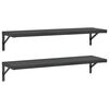 vidaXL Estantes de pared 2 uds acero inoxidable negro 100x30 cm