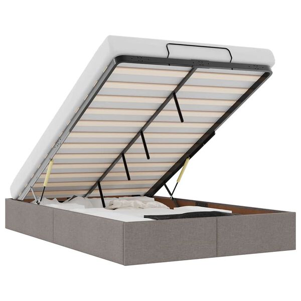 vidaXL Estructura de cama otomana sin colch&oacute;n gris pardo 120x200cm
