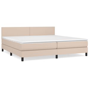 vidaXL Cama box spring con colch&oacute;n cuero sint&eacute;tico capuchino 200x200cm