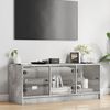 vidaXL Mueble de TV con puertas de vidrio gris hormig&oacute;n 102x37x42 cm