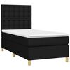 vidaXL Cama box spring con colch&oacute;n tela negro 90x190 cm