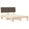 vidaXL Estructura de Cama con Cabecera Tapizada Taup&eacute; 140 x 190 cm