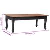 vidaXL Mesa de centro de madera maciza de caoba negra 120x60x45 cm