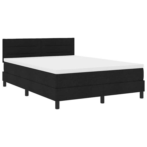 vidaXL Cama tipo Box Spring con colch&oacute;n Negro 160 x 200 cm tela