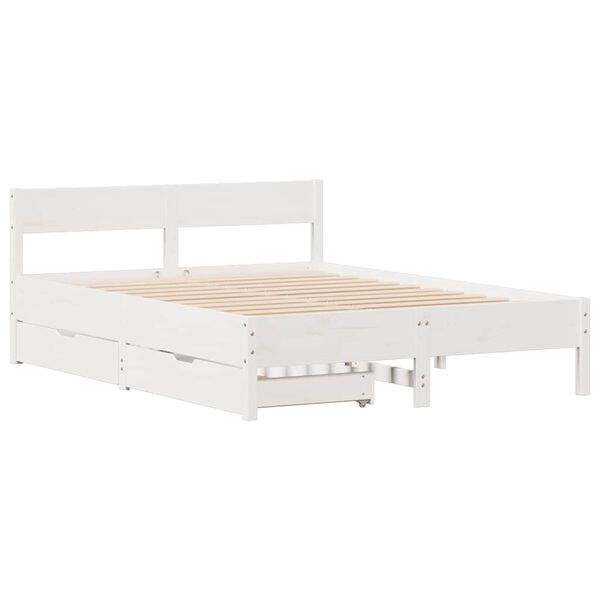 vidaXL Estructura de cama sin colchón madera de pino blanca 150x200 cm