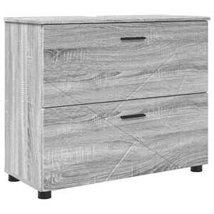 vidaXL Gabinete de Ba&ntilde;o con caj&oacute;n Gris Sonoma 76,5 x 35 x 64 cm