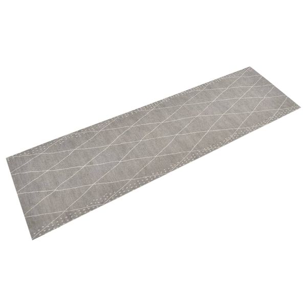 vidaXL Alfombra de cocina lavable terciopelo dibujo rombos 45x150 cm
