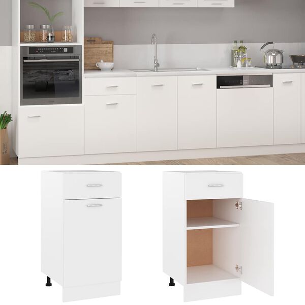 vidaXL Mueble bajo con caj&oacute;n "Lyon" blanco 40x46x81,5 cm madera de ingenier&iacute;a