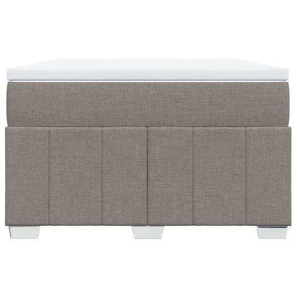 vidaXL Cama box spring con colch&oacute;n tela gris taupe 120x200 cm