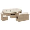 vidaXL Set de sof&aacute;s de jard&iacute;n 9 pzas con cojines rat&aacute;n sint&eacute;tico beige