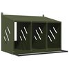 vidaXL Nido para gallinas con 3 compartimentos de metal verde oliva