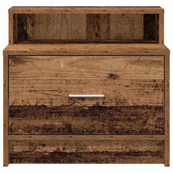 vidaXL Mesillas de noche con caj&oacute;n 2 uds madera vieja 51x31x47 cm