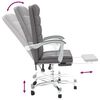 vidaXL Silla de oficina reclinable cuero sintético gris