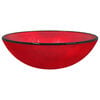 vidaXL Lavabo de vidrio templado rojo 42x14 cm