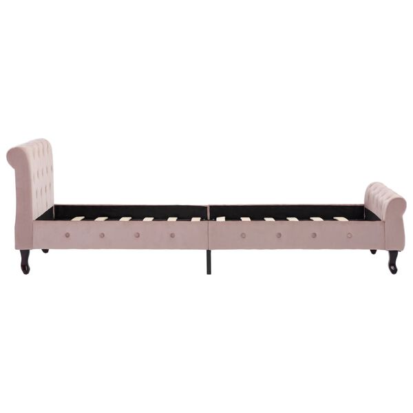 vidaXL Estructura de cama sin colchón terciopelo rosa 90x200 cm