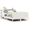 vidaXL Cama con estanter&iacute;a sin colch&oacute;n madera maciza blanca 135x190 cm