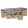 vidaXL Conjunto de sof&aacute;s de jard&iacute;n 8 uds. Beige rat&aacute;n sint&eacute;tico