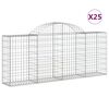 vidaXL Cestas de gaviones 25 uds forma de arco hierro 200x30x80/100 cm