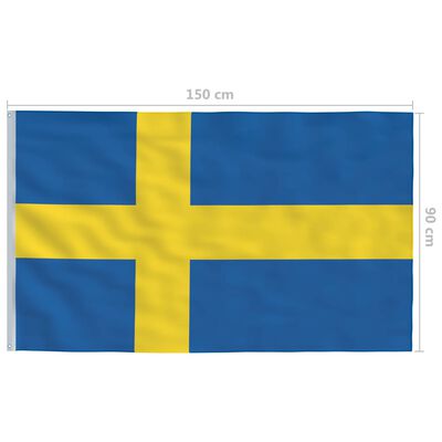 vidaXL Bandera de Suecia 90x150 cm