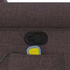 vidaXL Sillón de masaje reclinable de tela marrón oscuro