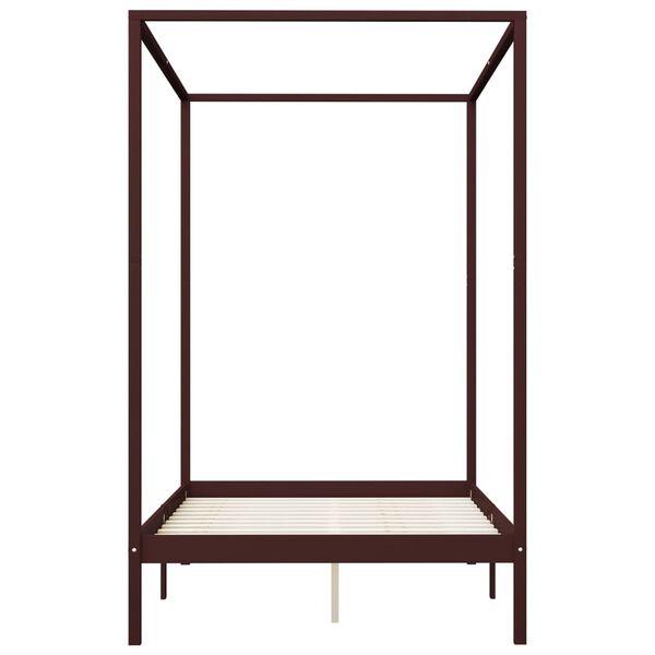 vidaXL Estructura de cama dosel 4 cajones pino marr&oacute;n oscuro 140x200cm