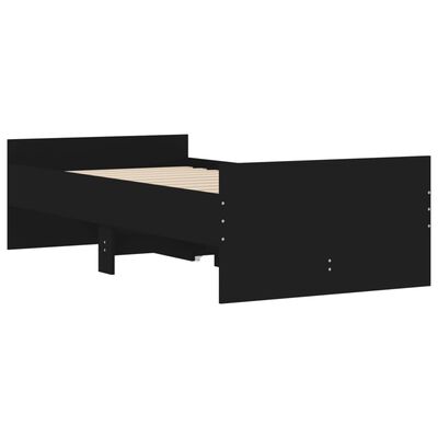 vidaXL Estructura de cama con cajones negro 75x190 cm