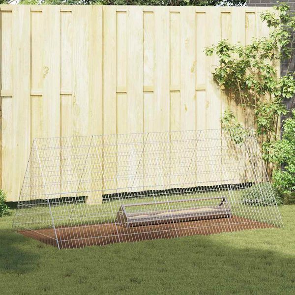 vidaXL Jaula para pollos Plateado 215 x 100 x 85 cm Acero Galvanizado