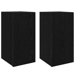 vidaXL Mueble para TV de Pared Roble negro Madera contrachapada