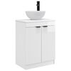 vidaXL Vanidad de ba&ntilde;o con lavabo Blanco Brillante 54 x 35 x 83 cm
