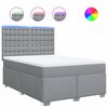 vidaXL Cama box spring con colch&oacute;n tela gris claro 160x200 cm