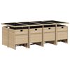 vidaXL Set comedor de jard&iacute;n con cojines 13 pzas rat&aacute;n sint&eacute;tico beige