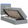 vidaXL Cama de almacenamiento LED con colch&oacute;n Gris Claro 90 x 190 cm