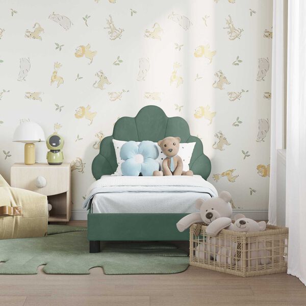 vidaXL Estructura de cama para ni&ntilde;os peque&ntilde;os con cabecera Verde Mar