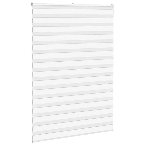 vidaXL Estor cebra blanco 155x230 cm tejido ancho 150,9 cm poli&eacute;ster