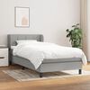 vidaXL Cama box spring con colch&oacute;n tela gris claro 90x200 cm