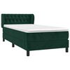 vidaXL Cama box spring con colch&oacute;n terciopelo verde oscuro 100x200 cm