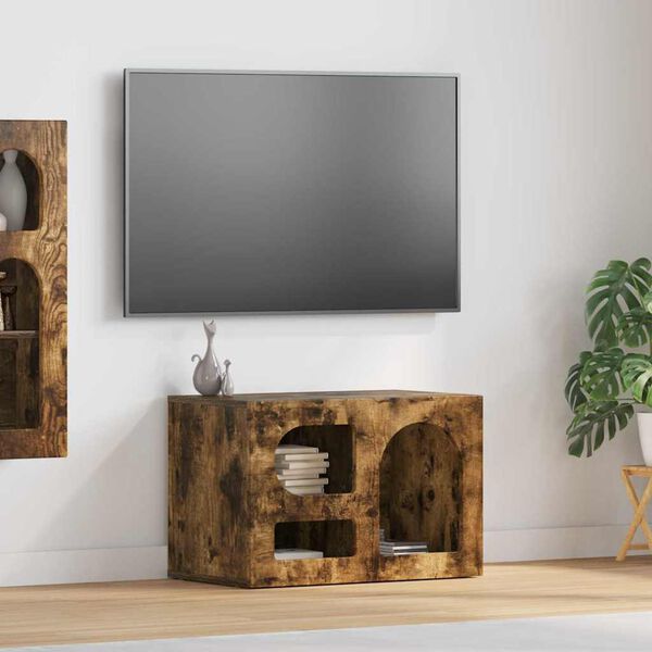 vidaXL Mueble de TV Roble ahumado 60 x 35 x 40 cm Madera de ingenier&iacute;a