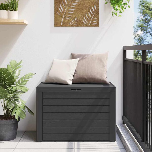 vidaXL Caja de almacenamiento de jard&iacute;n gris antracita 78x44x55 cm