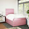 vidaXL Cama box spring con colch&oacute;n terciopelo rosa 120x200 cm