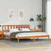 vidaXL Estructura de cama con cabecera Marr&oacute;n cera 200 x 200 cm