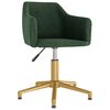 vidaXL Sillas de comedor giratorias 4 uds terciopelo verde oscuro