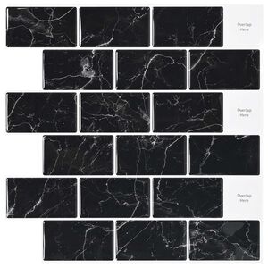 vidaXL Azulejo de metro 20 uds. M&aacute;rmol Negro 30 x 30 cm
