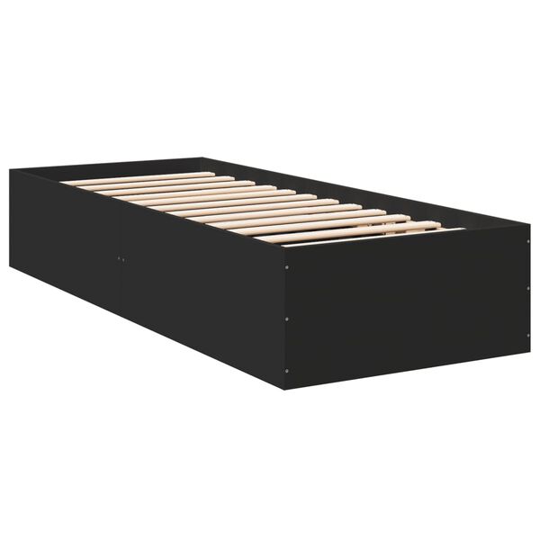 vidaXL Estructura de cama madera de ingenier&iacute;a negra 100x200 cm