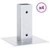 vidaXL Bases para postes cuadradas 4 uds. Plata 46x46 mm